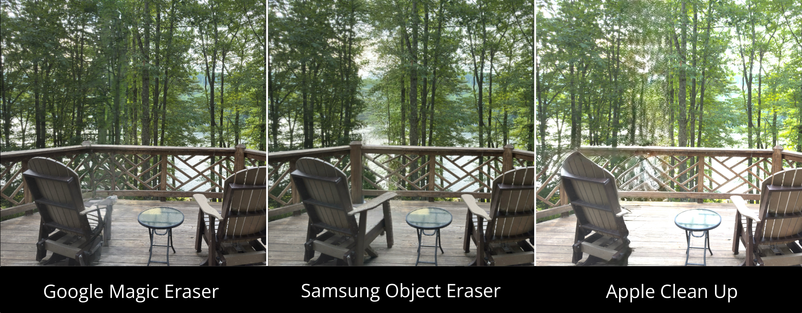 Google Magic Eraser vs. Apple Clean Up vs. Samsung Object Eraser