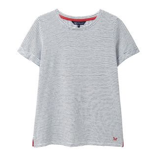 PERFECT STRIPED CREW NECK SLUB T-SHIRT