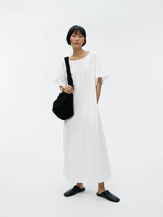 Off-Shoulder Maxi Dress - White - Arket Gb