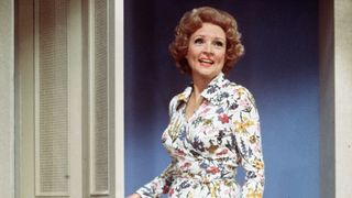 Betty White as Sue Ann Nivens in 'The Mary Tyler Moore Show'. Image dated 1975.
