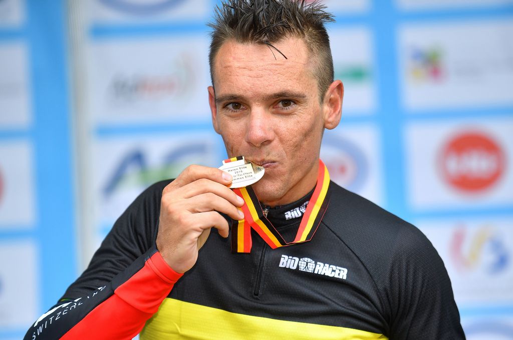A very happy Philippe Gilbert with his gold medal
