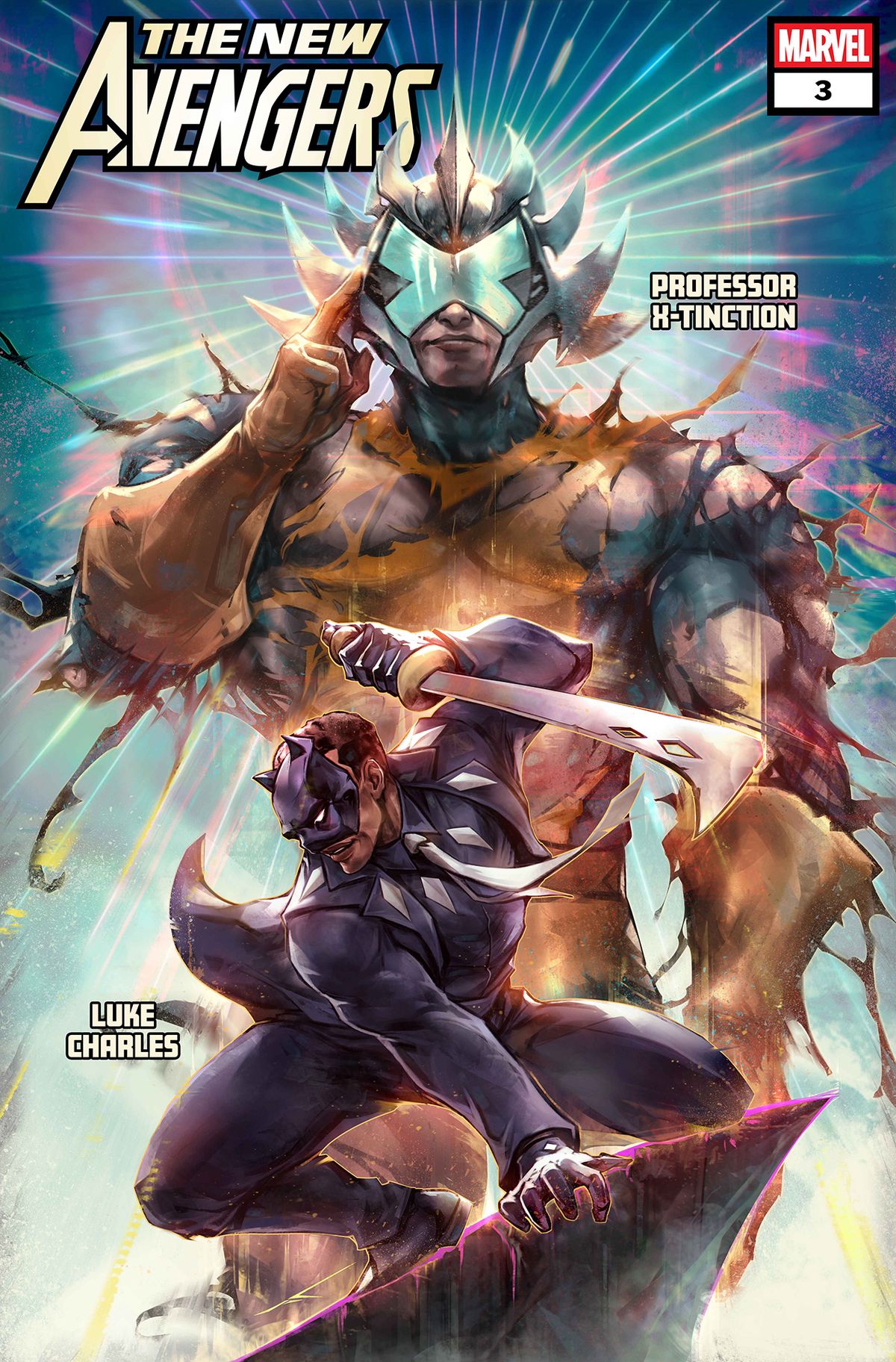 The New Avengers #1 cover revealing Professor X-Tinction and Luke Charles