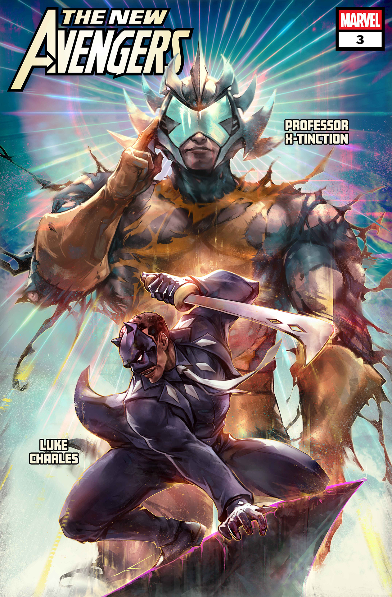 The New Avengers #1 cover revealing Professor X-Tinction and Luke Charles