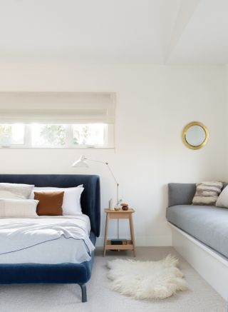 Bedroom with coastal colour palette