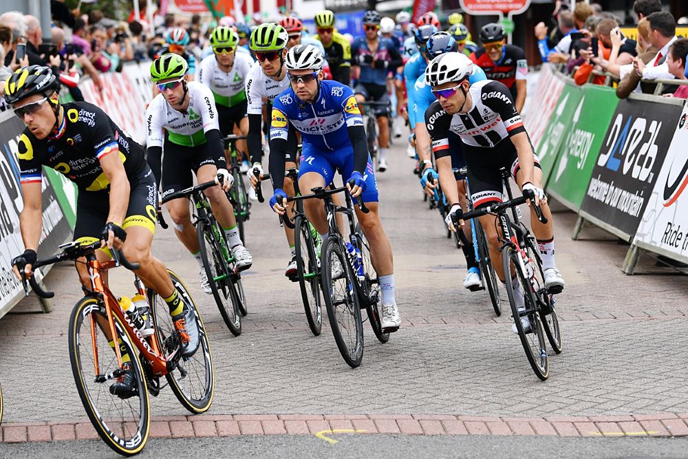 The peloton races during stage 4 at the Tour of Britain