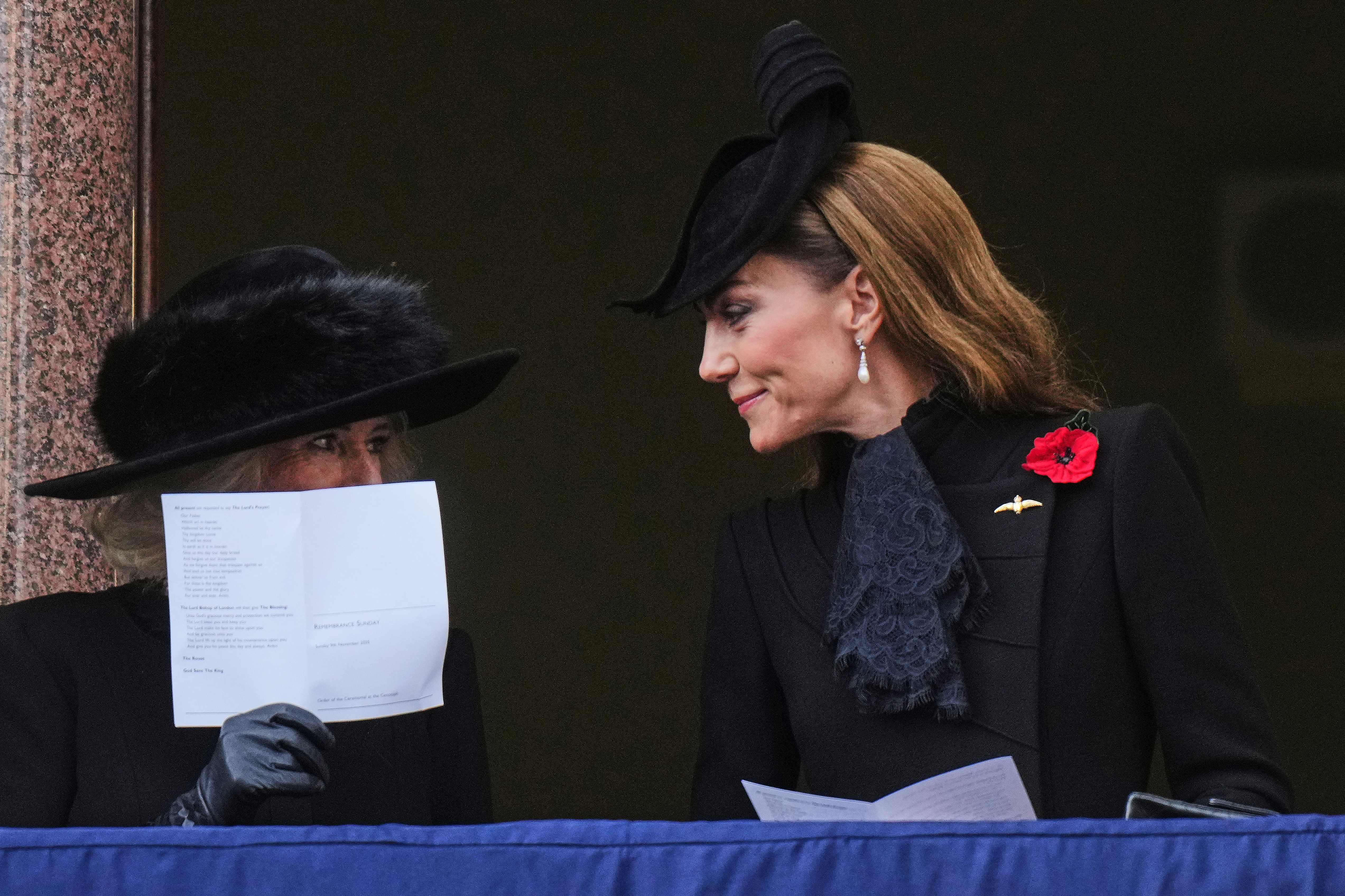 Queen Camilla makes a secret comment to Kate Middleton on Remembrance Sunday at the Cenotaph