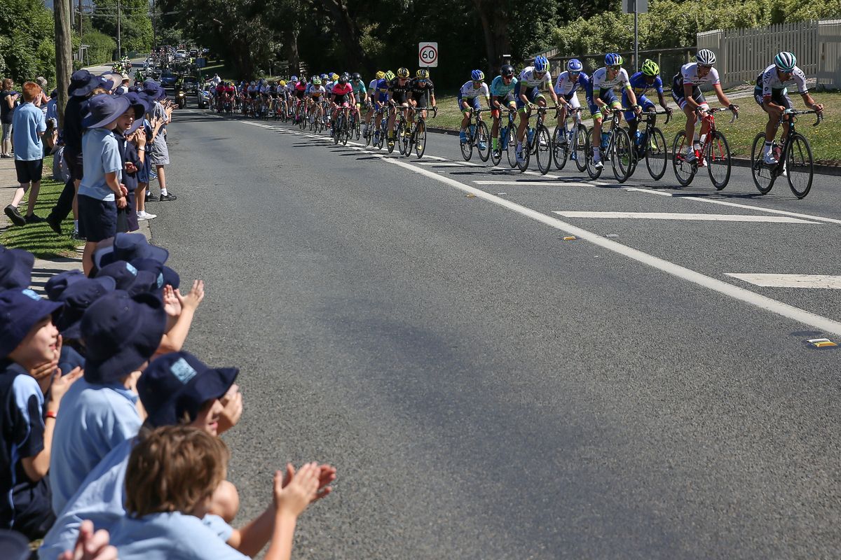 Cheering on the peloton