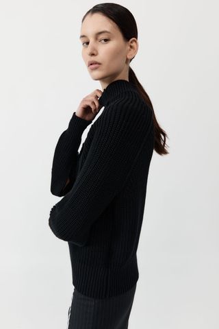 Split Sleeve Jumper - Black