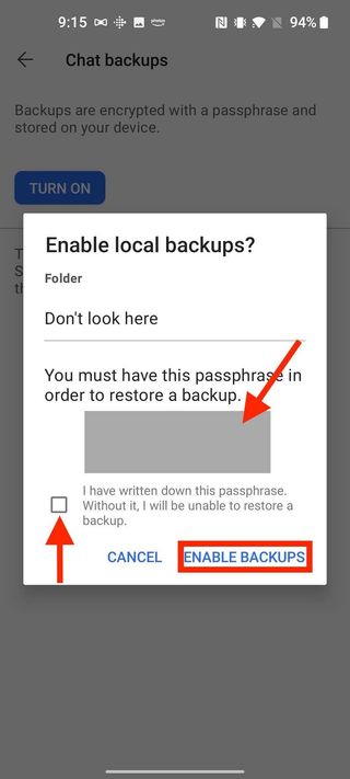 How To Enable Automatic Signal Backups Android 9