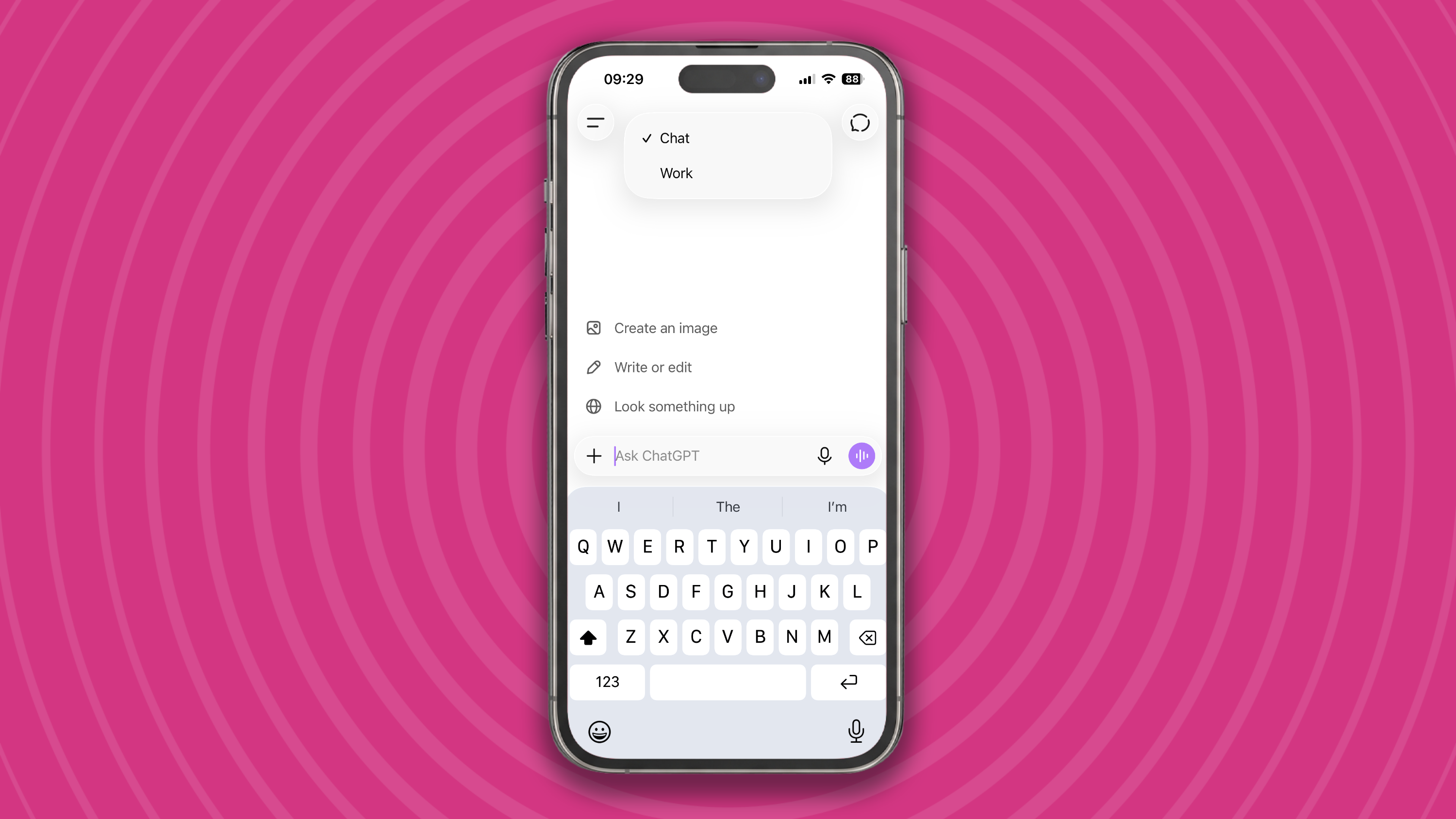 ChatGPT on an iPhone