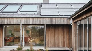 PV panels on timber clad extension