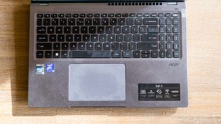 Acer Swift X (16-inch) keyboard