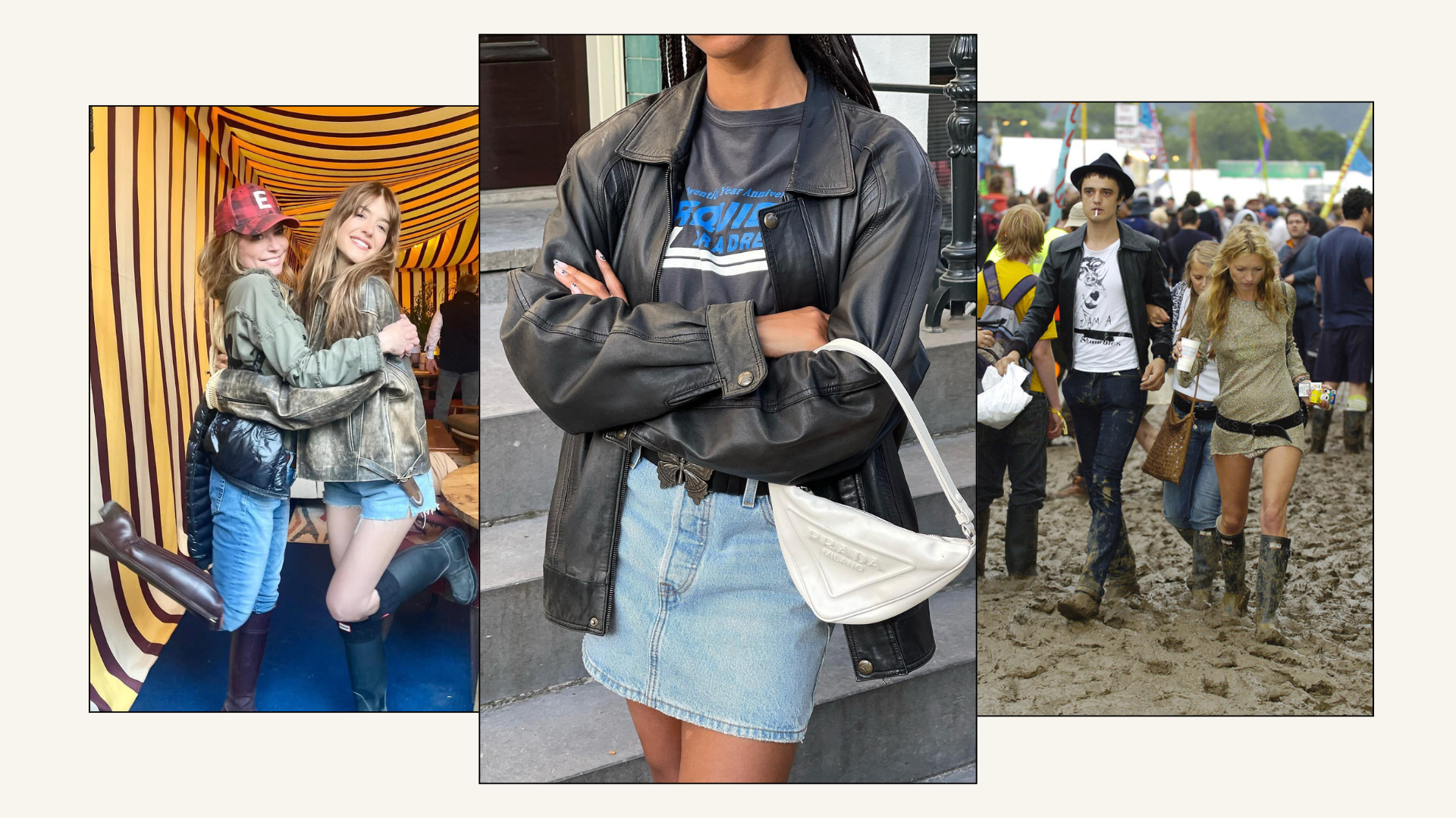Daisy Edgar Jones, Kate Moss and fashion person Amaka in festival trend attire