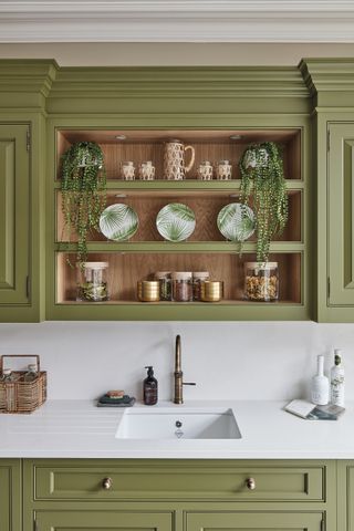 Tom Howley green kitchen cabinets in Serptentine