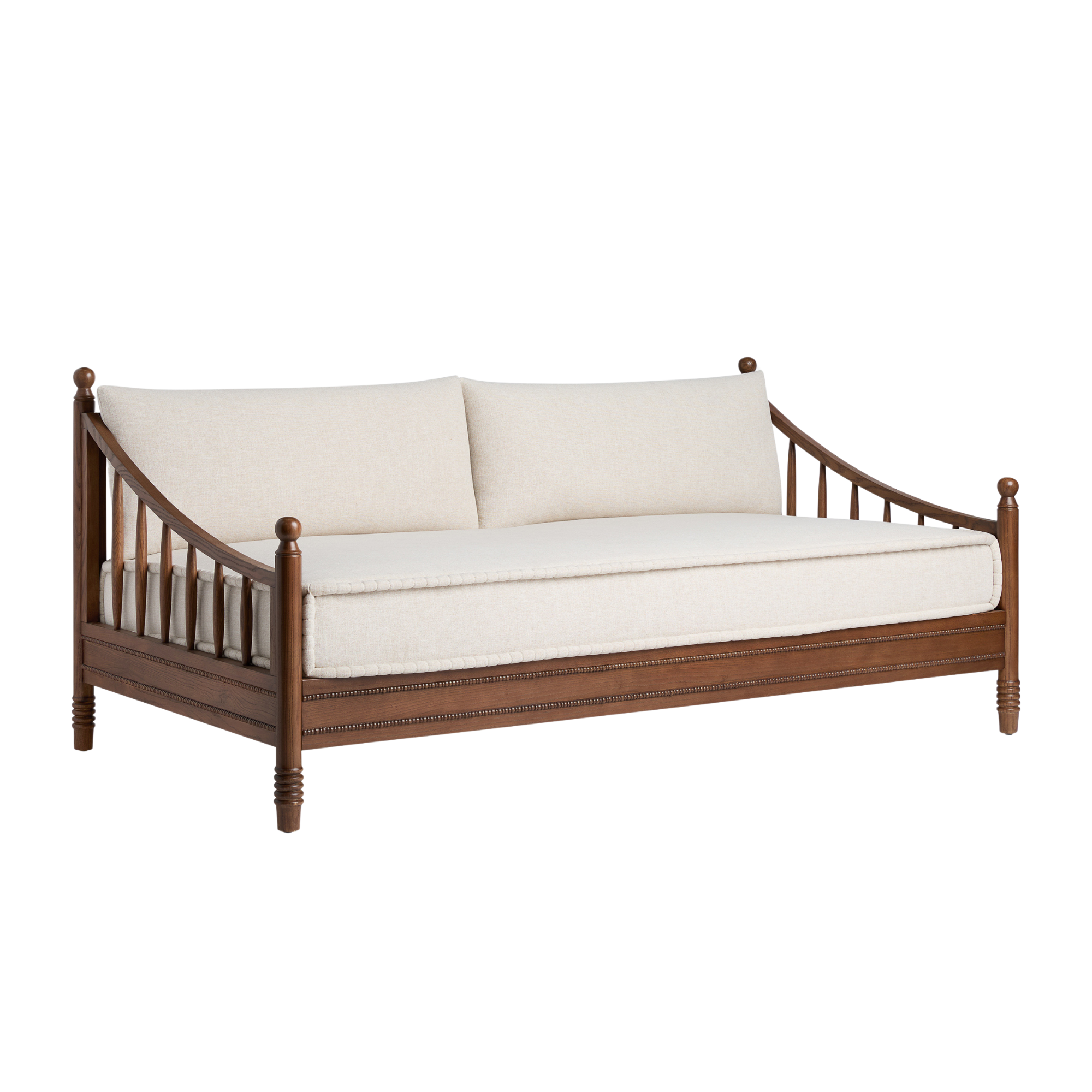 a wooden daybed