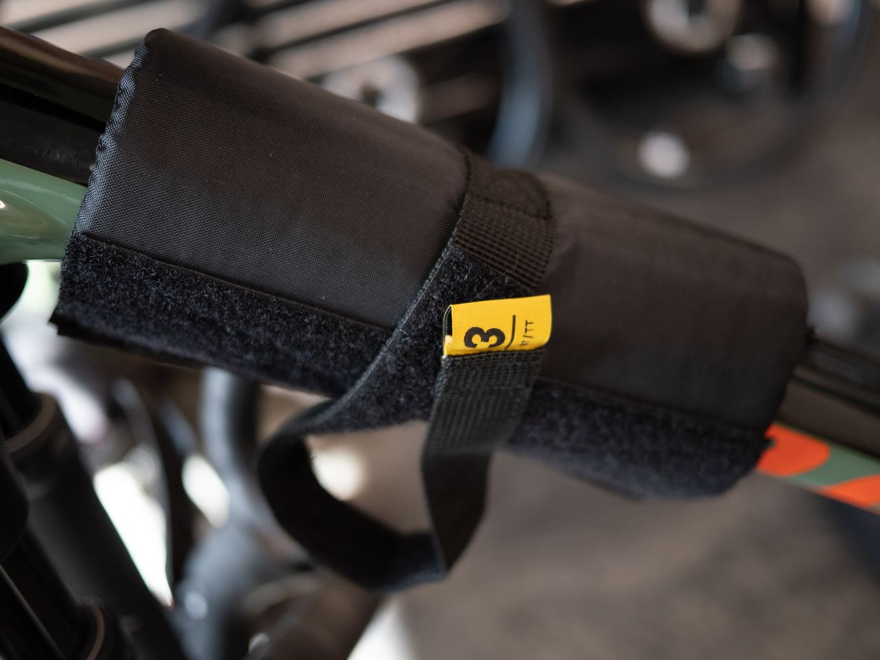 Topeak Pakgo X Bike Carrier downtube padding without handlebars attached
