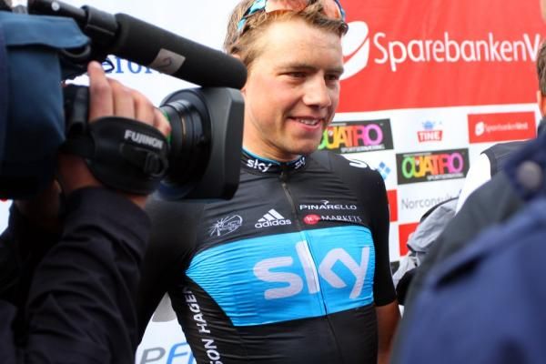 Edvald Boasson Hagen interviewed after winning his first Norwegian road championship.