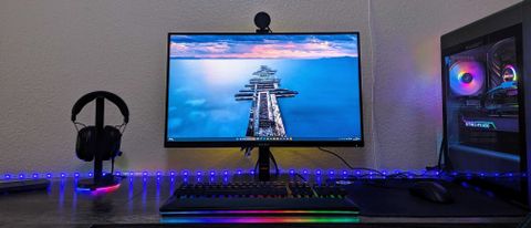 Image of the HP OMEN 27qs gaming monitor in use.