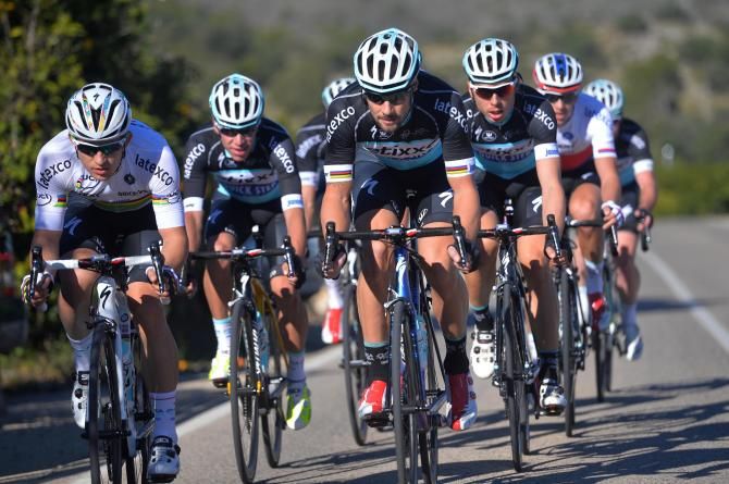 World champion Michal Kwiatkowski and Tom Bonen lead the team during training