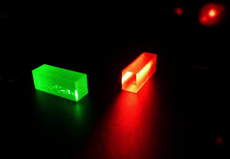 These crystals captured and stored quantum information at the end of the teleportation.