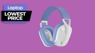 Logitech G435 Lightspeed gaming headset in blue and white