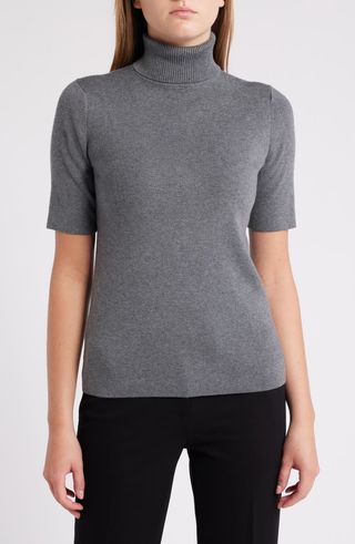 Short Sleeve Turtleneck Sweater