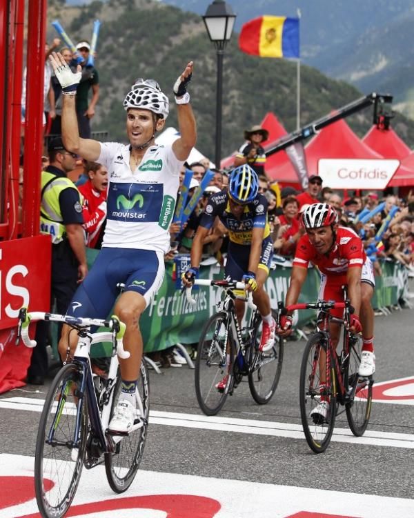 Alejandro Valverde (Movistar) wins stage 8 of the 2012 Vuelta a Espana