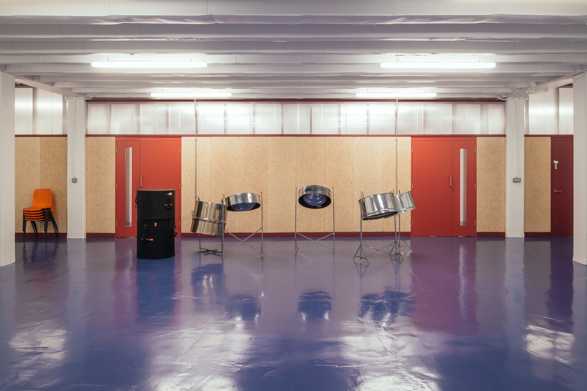 The Common Rooms music hall empty with drums