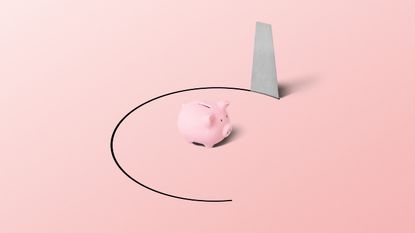 Piggy bank in a volatile position 