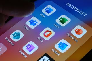 Microsoft's Office 365 apps on a smartphone