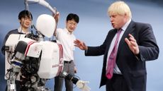 Boris Johnson and a robot