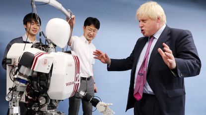 Boris Johnson and a robot