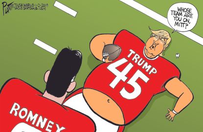 Political cartoon U.S. Trump Mitt Romney Washington Post op-ed