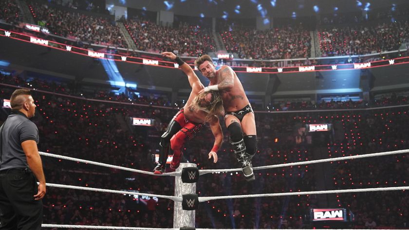 CM Punk beating Seth Rollins on Monday night Raw 