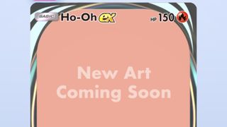 Blank Pokemon TCG Pocket card art with disclaimer text "new art coming soon"