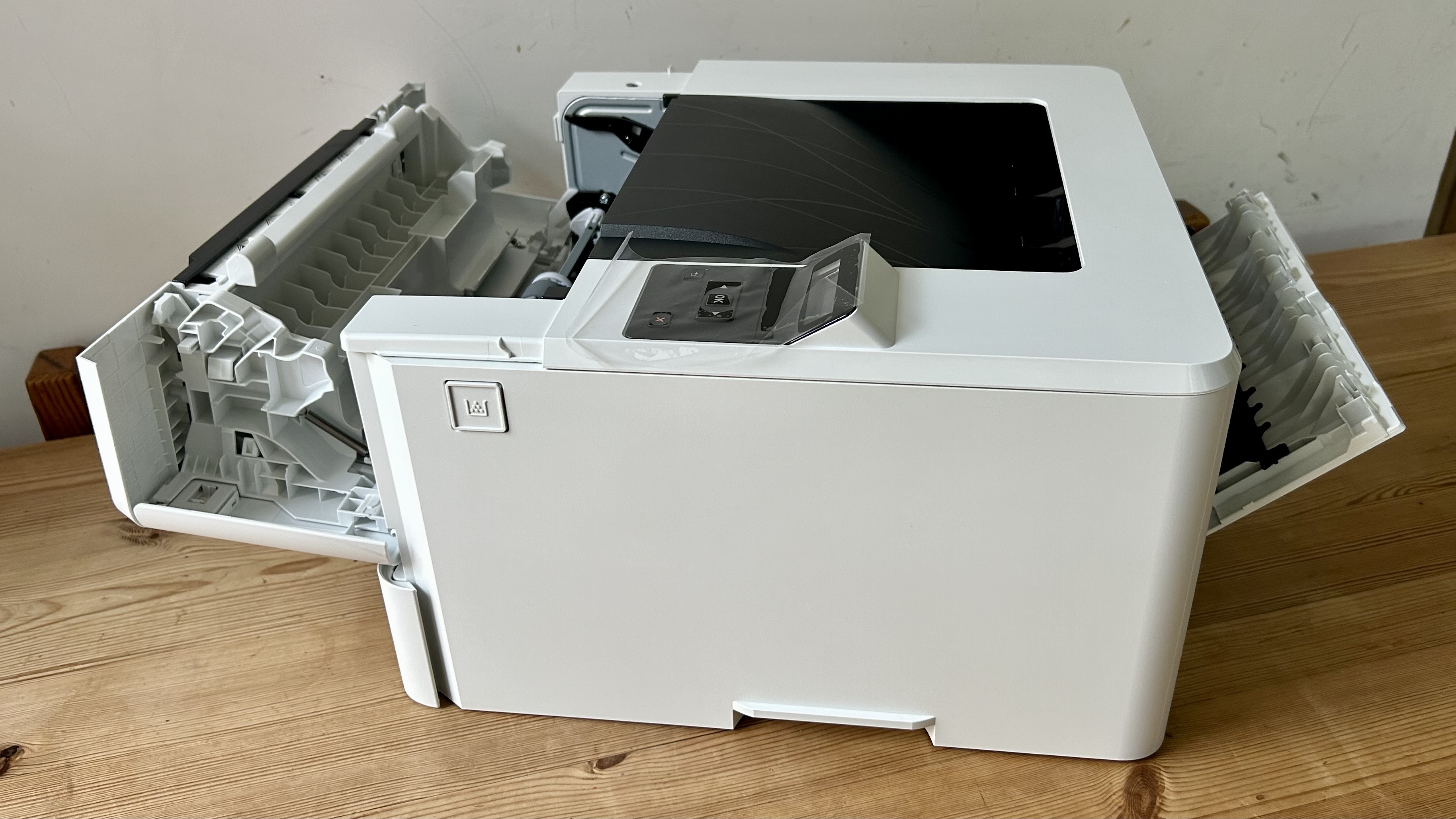 HP LaserJet Pro 4002dn on a white background
