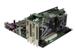 Geforce 7900 GTX cards in SLI configuration (2 processors.)