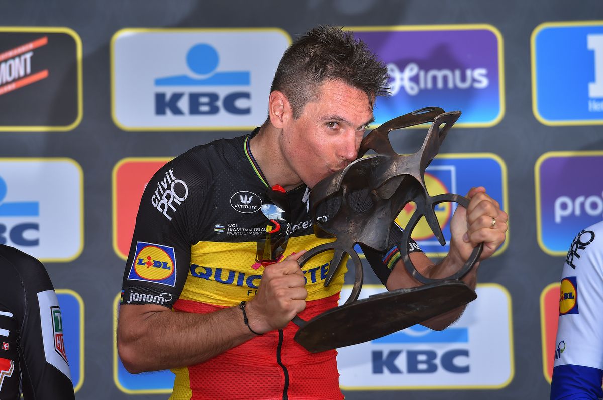 Philippe Gilbert (Quick-Step Floors) kisses the trophy