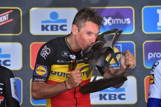Philippe Gilbert (Quick-Step Floors) kisses the trophy
