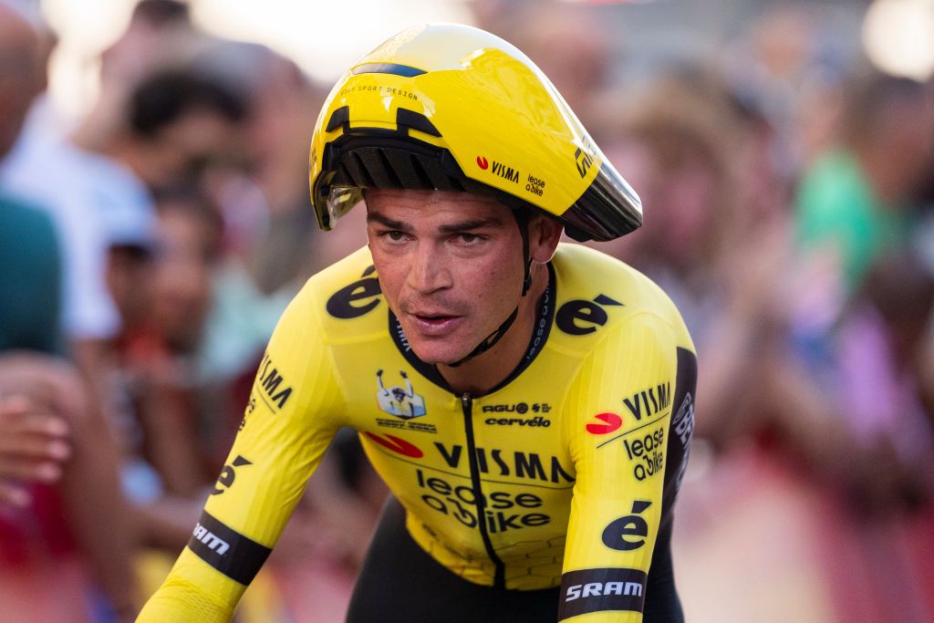 MADRID SPAIN SEPTEMBER 8 Sepp Kuss of The United States and Team Visma Lease a Bike sprints during the individual time trial during the 79th Tour of Spain 2024 Stage 21 on September 8 2024 in Madrid Spain Photo by Alberto GardinEurasia Sport ImagesGetty Images