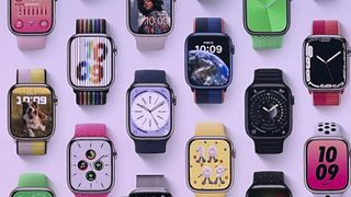 En skärmdump från Apples senaste evenemang där det nya watchOS 9 presenterades.