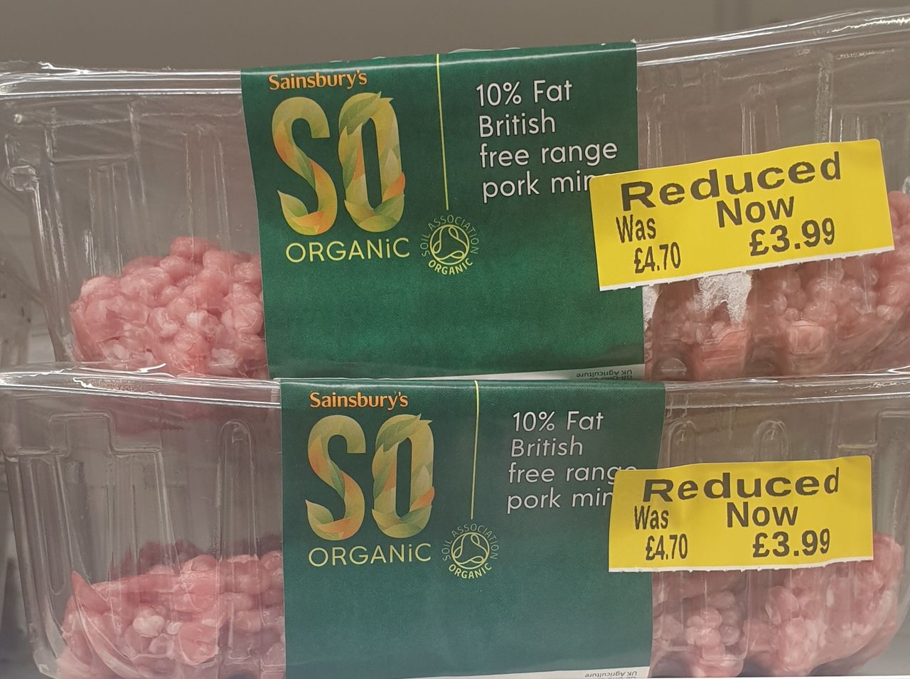 Reduced 10% Fat British Free Range Pork Mince from Sainsbury's.
