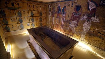 Inside King Tut's tomb.