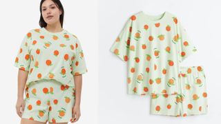 orange printed pajamas