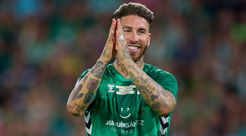 Sergio Ramos pictured during a tribute match for Real Betis legend Joaquin Sanchez in Seville in June 2023.