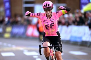 Kristen Faulkner wins Omloop van het Hageland after 50km solo breakaway