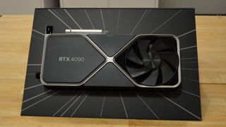 An Nvidia RTX 4090 in its retail packaging
