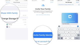 Tap Sale with Family, then tap Invite Family Members, then send an iMessage to the people you want to share your plan with