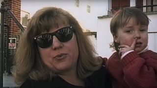 Woman and child telling a story in The Blair Witch Project