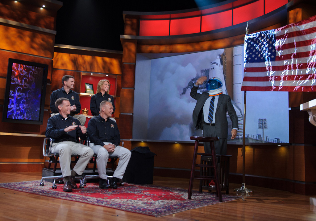 STS-135 Astronauts on &quot;The Colbert Report&quot;